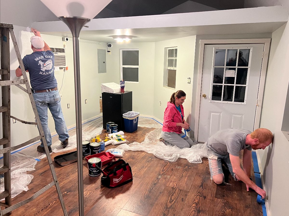 Photo of a team remodeling the new counseling center