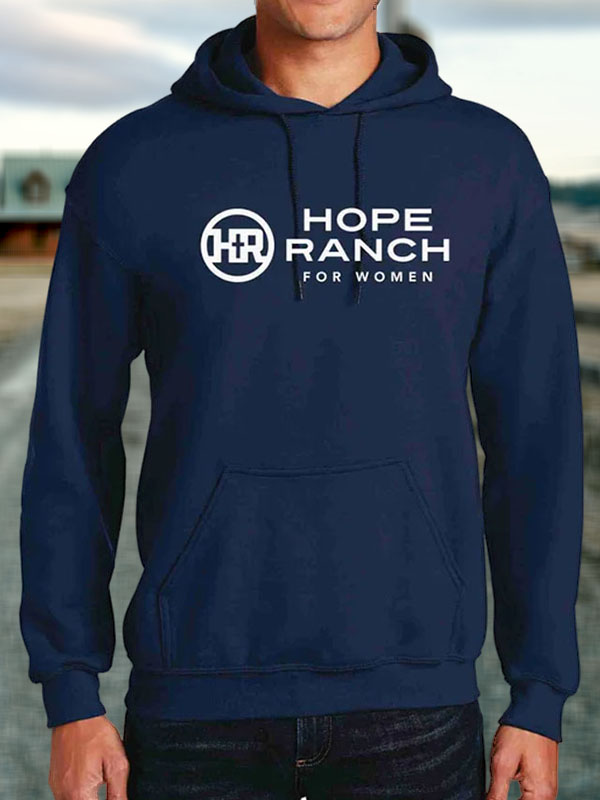 Navy blue Hope Ranch logo hoodie