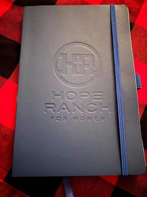 Journalbook with the Hope Ranch logo embossed on the cover